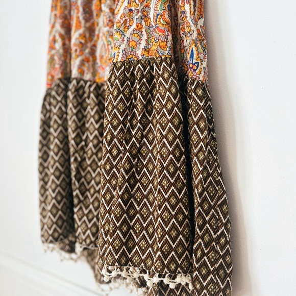 Umgee USA Boho Tiered Tank Top L – Mixed Print Sleeveless Tunic Festival - Picture 6 of 9